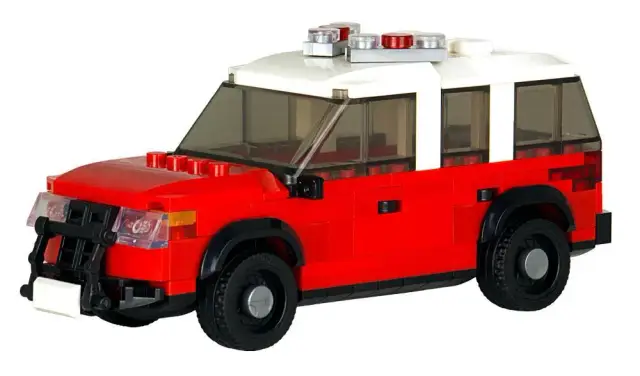 BlueBrixx® Feuerwehr Kommandowagen USA SUV rot/weiß