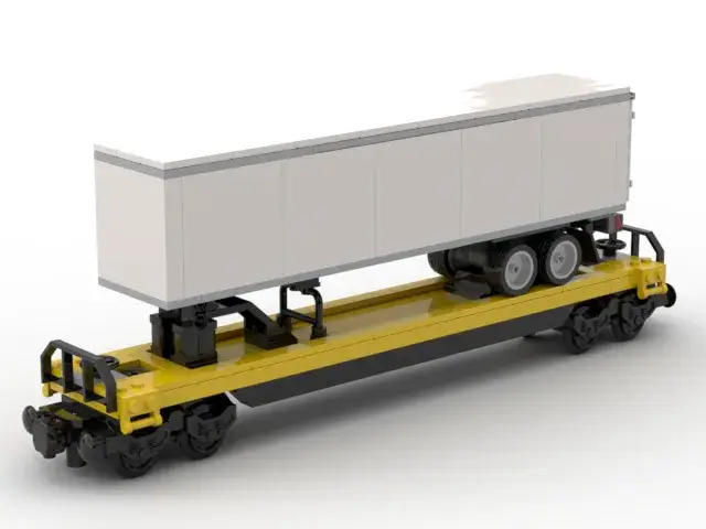 BlueBrixx® Intermodaler Flachwagen mit Sattelauflieger