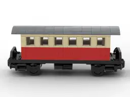 BlueBrixx Passagierwagen mit Unterstand rot beige