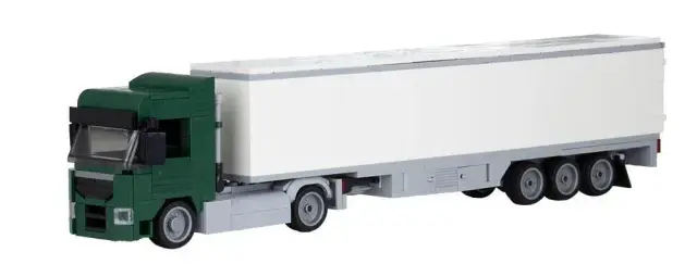 BlueBrixx® LKW Augsburg 2-Achs mit 3-Achs Koffer dunkelgrün