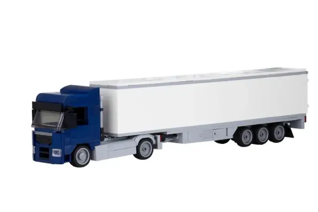 BlueBrixx® LKW Augsburg 2-Achs mit 3-Achs Koffer dunkelblau