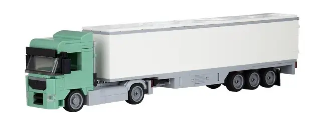 BlueBrixx® LKW Augsburg 2-Achs mit 3-Achs Koffer sandgrün