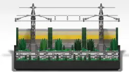 BlueBrixx Eisenbahndisplay in 3 Segmenten