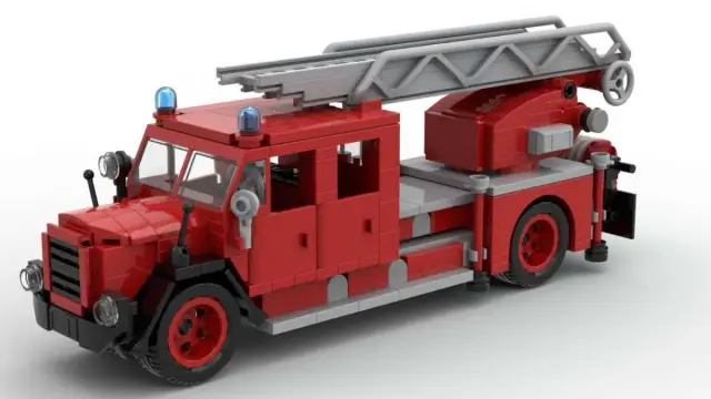 BlueBrixx® Klassischer Feuerwehr Leiterwagen