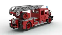 BlueBrixx Klassischer Feuerwehr Leiterwagen