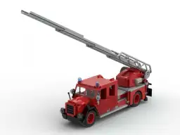 BlueBrixx Klassischer Feuerwehr Leiterwagen