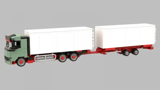 BlueBrixx® Logistik LKW mit Seecontainer und Anhänger