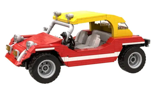 BlueBrixx® Roter Buggy mit gelbem Dach