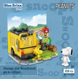 BlueBrixx Peanuts™ Snoopy und Woodstock gehen zur Schule