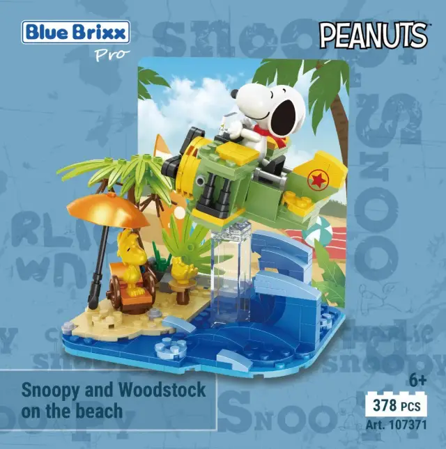 BlueBrixx® Peanuts™ Snoopy und Woodstock am Strand