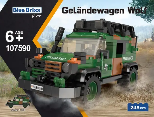 BlueBrixx® Geländewagen Wolf, Bundeswehr