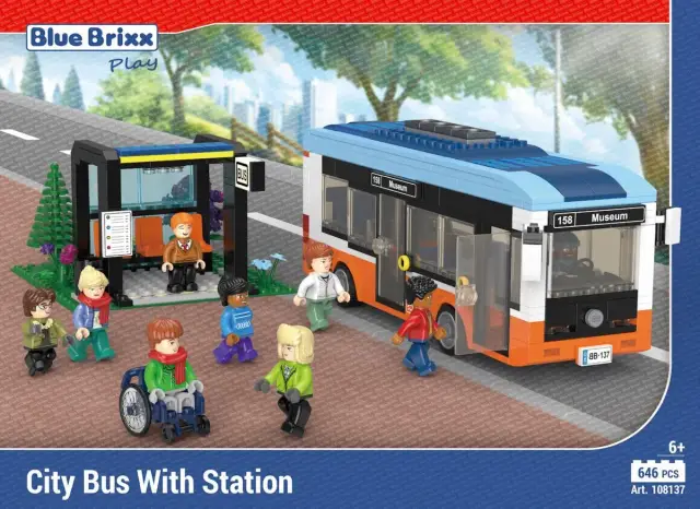 BlueBrixx® Stadtbus mit Haltestelle