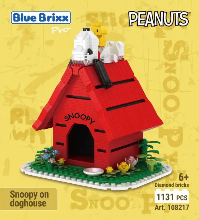 BlueBrixx® Peanuts™ Snoopy auf Hundehütte