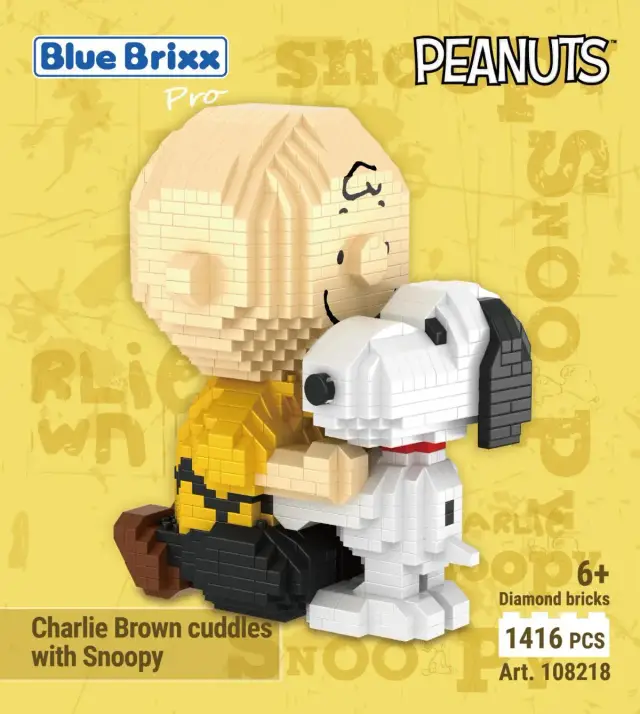 BlueBrixx® Peanuts™ Charlie Brown kuschelt mit Snoopy