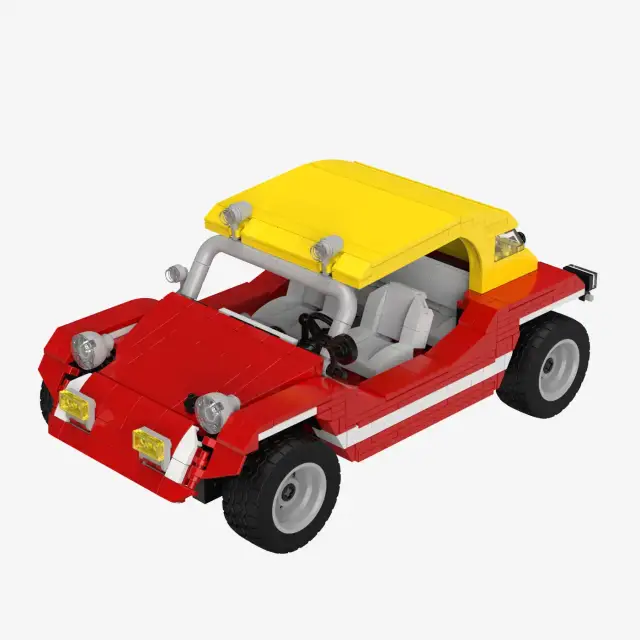 BlueBrixx® Roter Buggy mit gelbem Dach