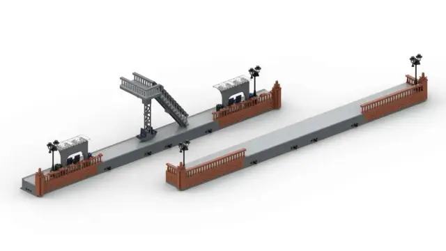 BlueBrixx® Modularer Hauptbahnhof: Bahnsteig schmal