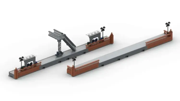 BlueBrixx Modularer Hauptbahnhof: Bahnsteig schmal