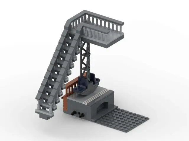 BlueBrixx® Modularer Hauptbahnhof: Bahnsteig schmal mit Treppe