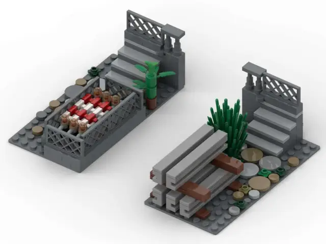 BlueBrixx® Modularer Hauptbahnhof: Bahnsteige schmal Endsegment