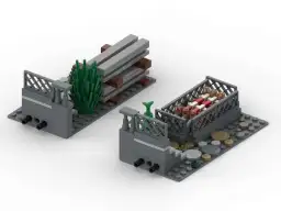 BlueBrixx Modularer Hauptbahnhof: Bahnsteige schmal Endsegment