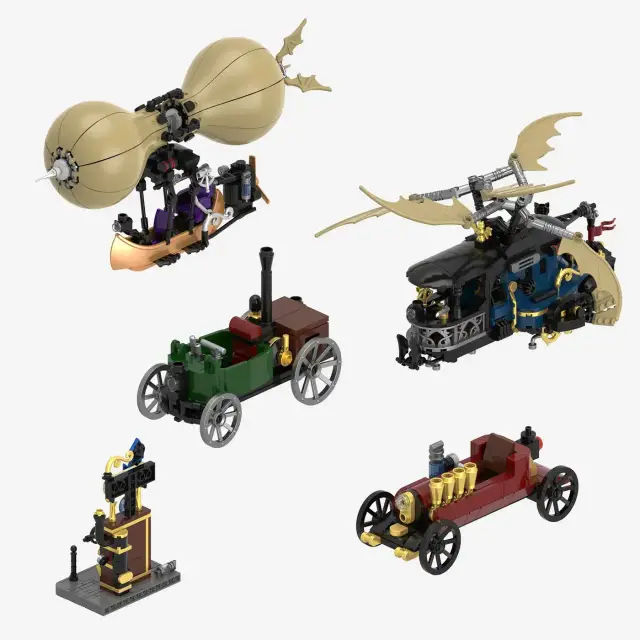 BlueBrixx® Steampunk Motor Vehicles And Flying Machines