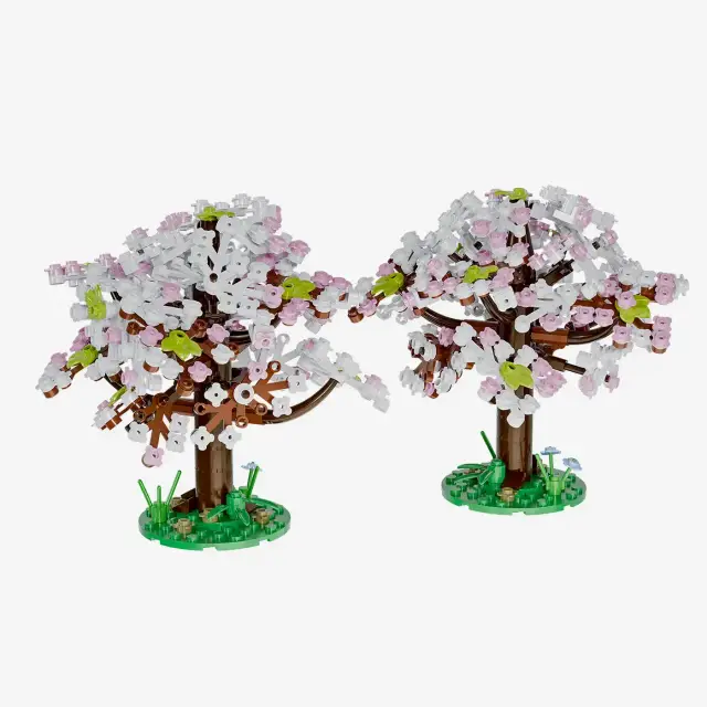 BlueBrixx® Kirschbäume im Frühling, 2er-Set