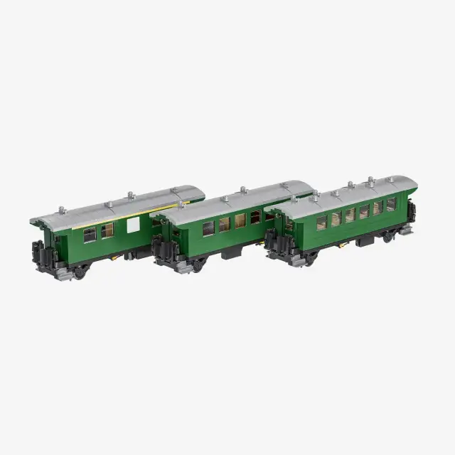 BlueBrixx® Donnerbüchse Personenwagon 1./2./3. Klasse 3 in 1 Set