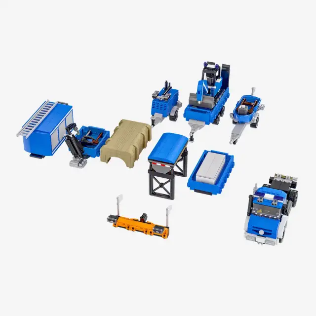 BlueBrixx® Technisches Hilfswerk Mehrzweckfahrzeug mit Wechselbrücke un