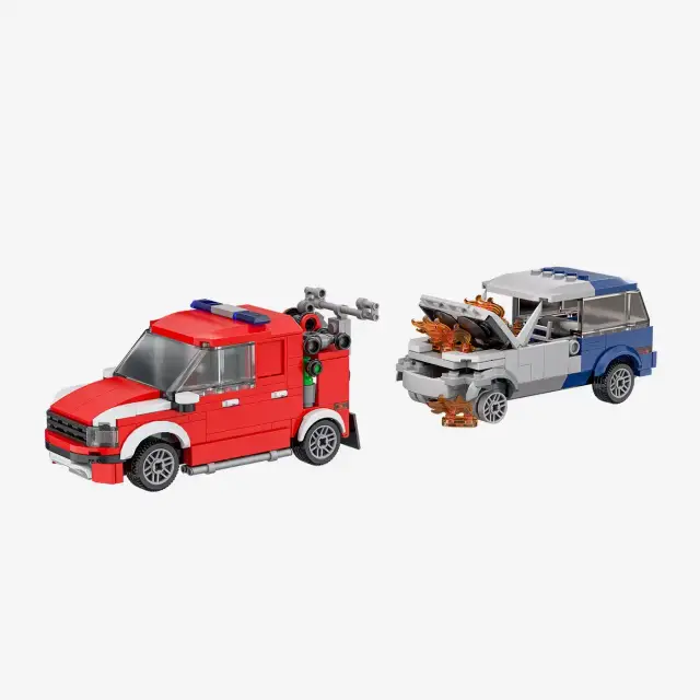 BlueBrixx® Feuerwehr Parkhauslöschfahrzeug mit Autowrack