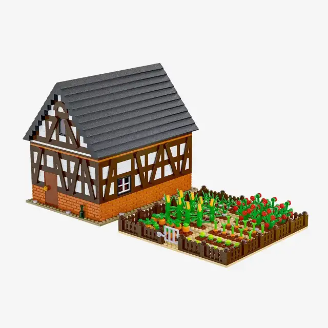 BlueBrixx® Kleine Scheune mit Gemüsegarten