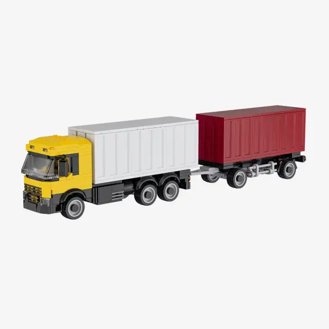 BlueBrixx® Container Lastwagen mit Anhänger
