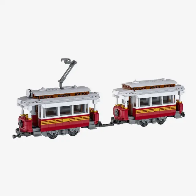 BlueBrixx® Klassische Straßenbahn mit Anhänger