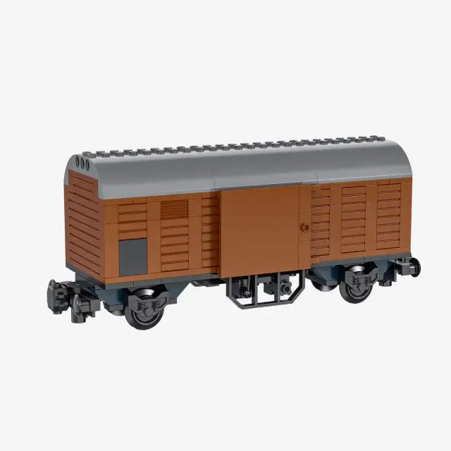 BlueBrixx® Gedeckter Güterwagen, braun
