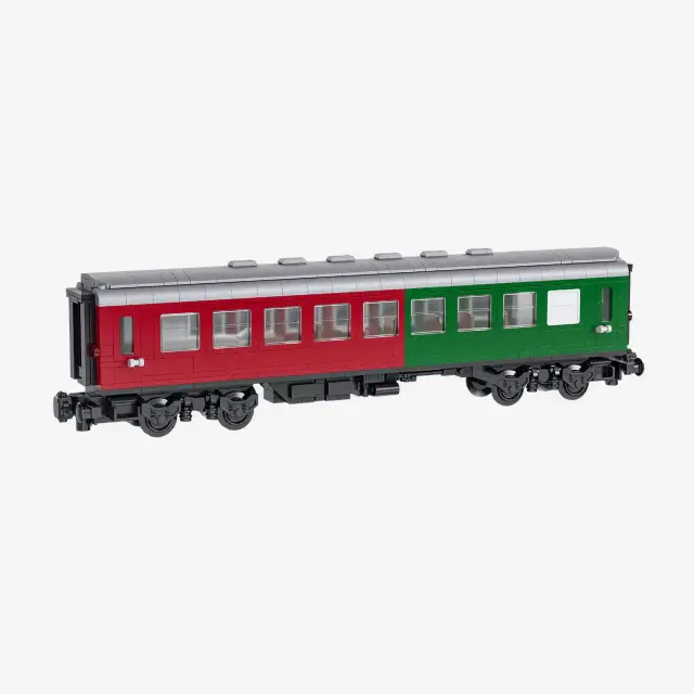 BlueBrixx® Half Dining Car Dark Green/Dark Red