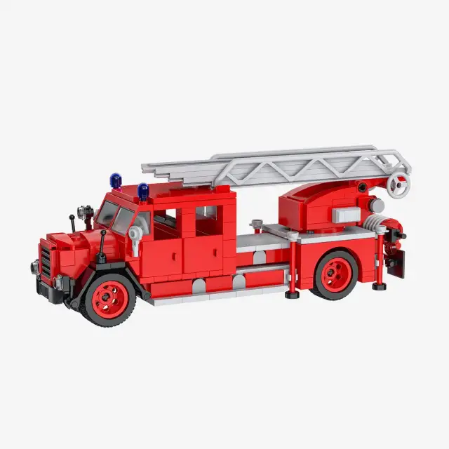 BlueBrixx® Klassischer Feuerwehr Leiterwagen