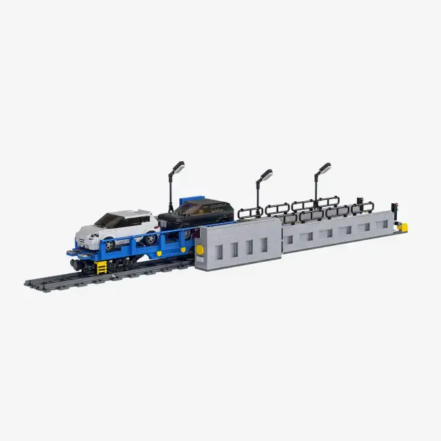 BlueBrixx® Car Charter with Car Transport Wagon