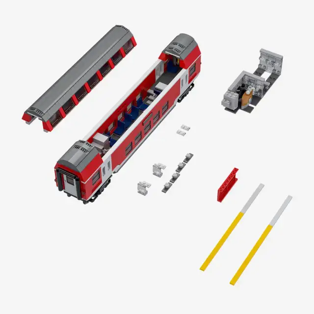 BlueBrixx® Doppelstockwagen rot 2 in 1
