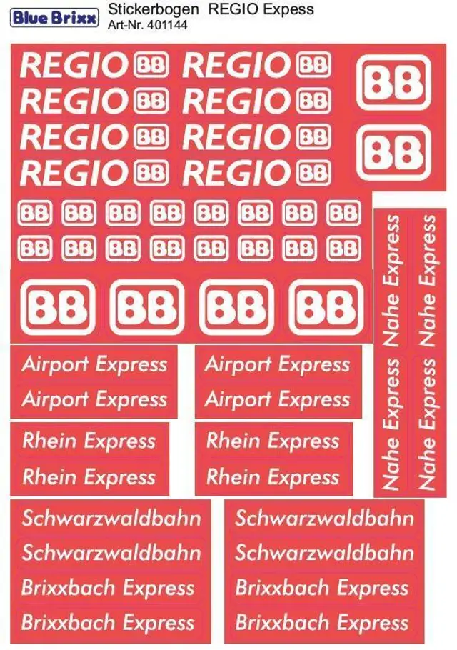 BlueBrixx® Stickerbogen REGIO Express