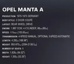 COBI Opel™ Manta A 1970 - Executive Edition