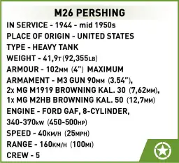 COBI M26 Pershing - 3-inch M5 Gun - Executive Edition