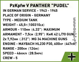 COBI PzKpfw V Panther - Pudel