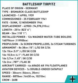 COBI Battleship Tirpitz