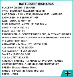 COBI Battleship Bismarck