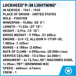 COBI Lockheed P-38 Lightning