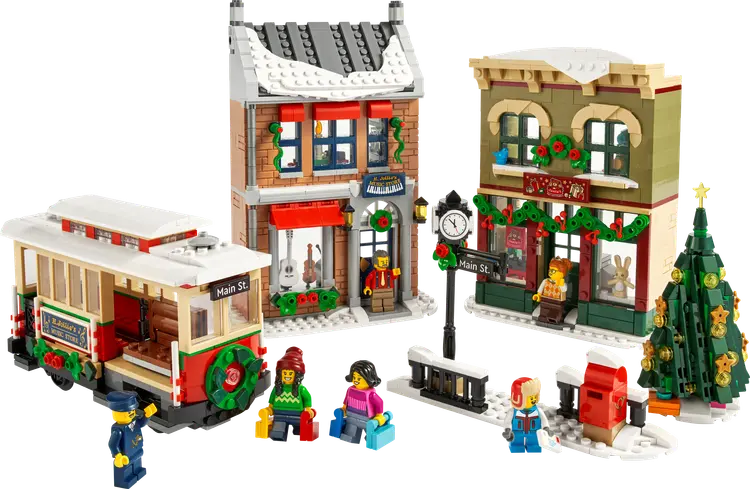 Lego Weihnachtlich geschmückte Hauptstraße