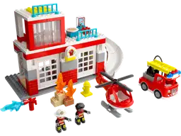 Lego Feuerwehrwache mit Hubschrauber