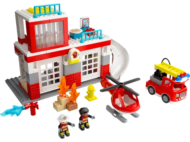 Lego® Feuerwehrwache mit Hubschrauber