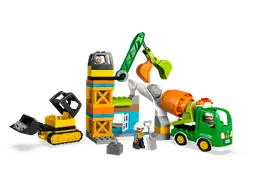 Lego Baustelle mit Baufahrzeugen