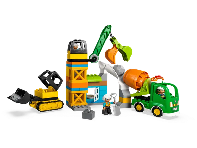 Lego® Baustelle mit Baufahrzeugen