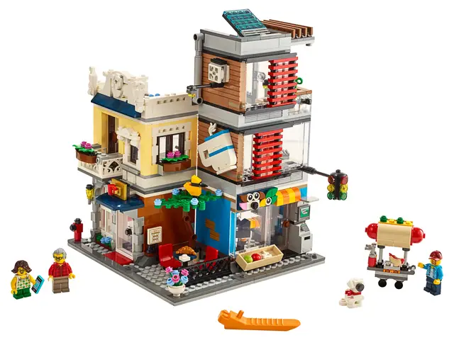 Lego® Stadthaus mit Zoohandlung & Café